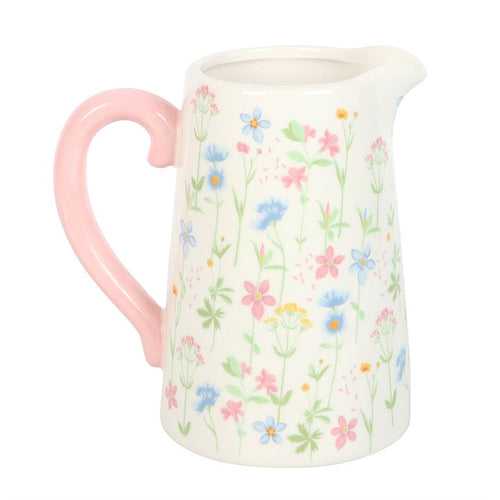 Jwg Serameg - Blodau Pastel | Ceramic Jug - Pastel Flowers