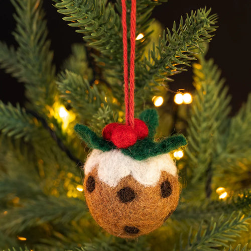 Addurn Nadolig Ffelt - Pwdin 'Dolig | Christmas Felt Decoration - Pudding