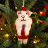 Addurn Nadolig Ffelt - Llygoden | Christmas Felt Decoration - Mouse with Muff