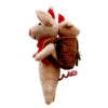 Addurn Nadolig Ffelt - Mochyn Mawr a Bach | Christmas Felt Decoration - Pig with Backpack