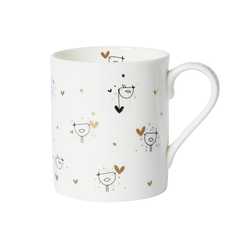 Mwg Tsieina - Aderyn Bach | Fine Bone China Mug - Bird Repeat