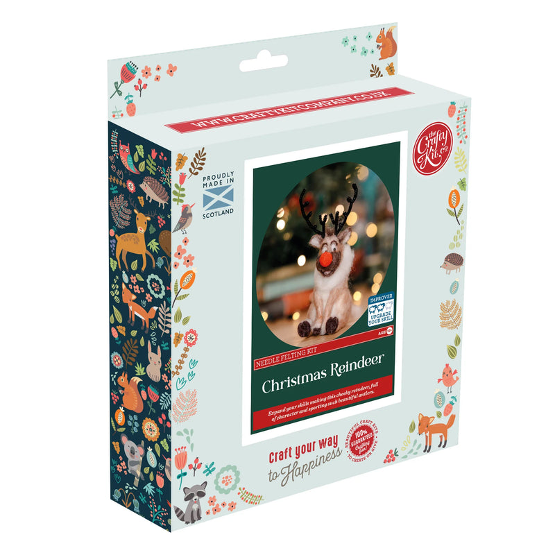 Pecyn Ffeltio Nodwydd - Carw Nadolig | Needle Felting Craft Kit - Christmas Reindeer
