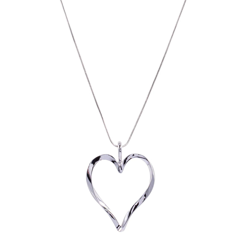 Cadwen Hir | Sweet Heart Long Necklace - Silver