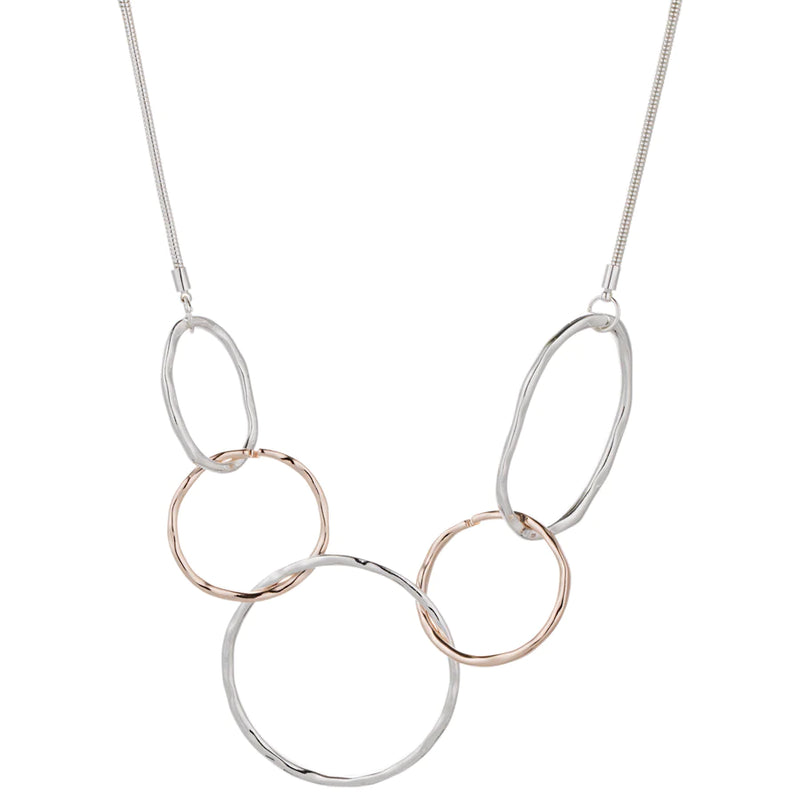 Cadwen Fyr | Geometric Abstract Short Necklace - Silver & Rose Gold