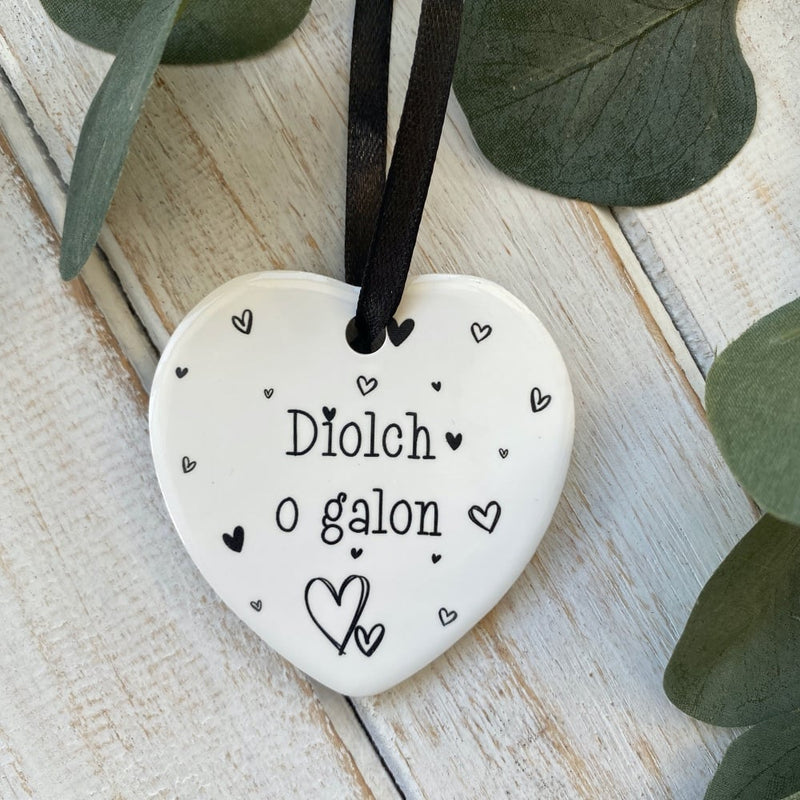 Addurn Serameg - Diolch o galon | Seramic Hanging - Thank you