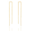 Clustdlysau Aur | Gold Plated Silver Threader Short Bar Earrings - Brook