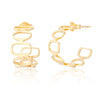 Clustdlysau Aur | Gold Plated Silver Abstract Hoop Earrings - Manon