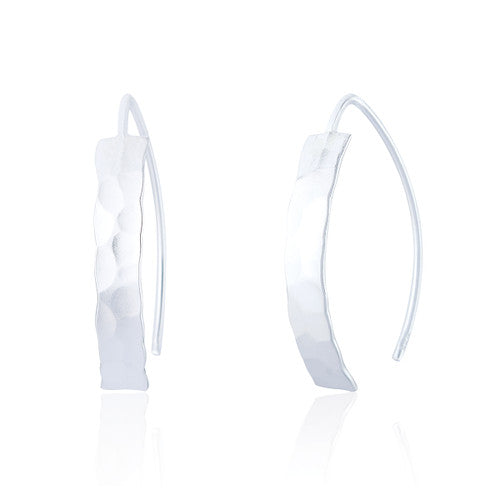 Clustdlysau Arian | Sterling Silver Short Drop Earrings - Anya