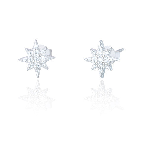Clustdlysau Styd Arian | Sterling Silver Stud Earrings - Estelle