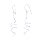 Clustdlysau Arian | Sterling Silver Coil Drop Earrings - Claribel