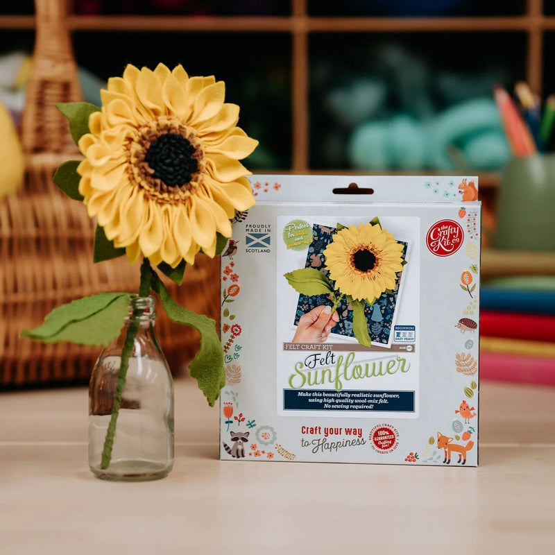 Pecyn Crefft Ffelt - Blodyn Haul | Felt Flower Craft Kit - Sunflower
