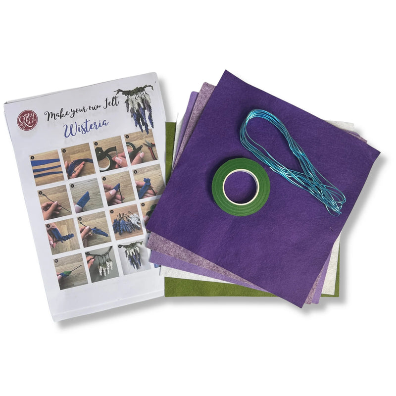 Pecyn Crefft Ffelt - Wisteria | Felt Flower Craft Kit - Wisteria