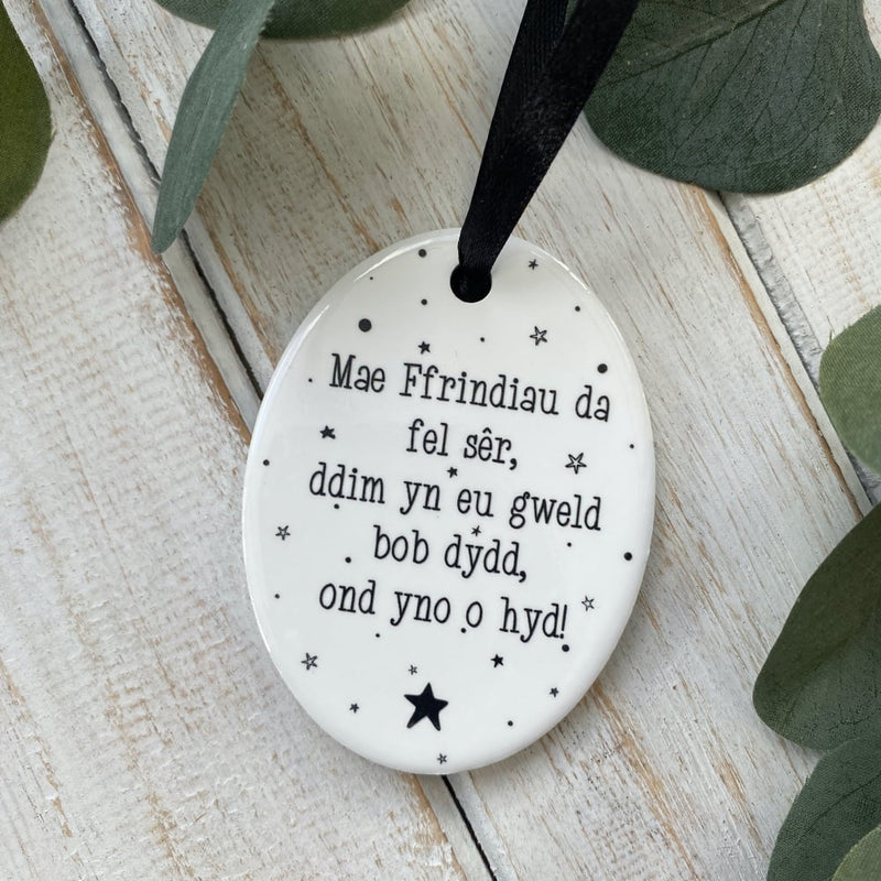 Addurn Serameg - Ffrindiau | Seramic Hanging - Friends