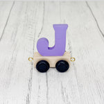 Trên y Wyddor - “J” Lliw - Piws  | Alphabet Train - Coloured “J” - Purple