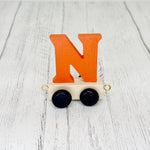 Trên y Wyddor - “N” Lliw - Oren  | Alphabet Train - Coloured “N” - Orange