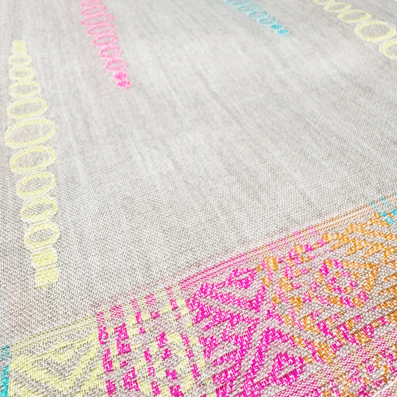 Sgarff Cotwm Nansi - Llwyd | Nansi Cotton Scarf - Grey