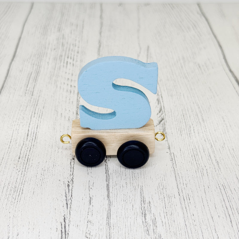 Trên y Wyddor - “S” Lliw - Glas Golau  | Alphabet Train - Coloured “S” - Sky Blue