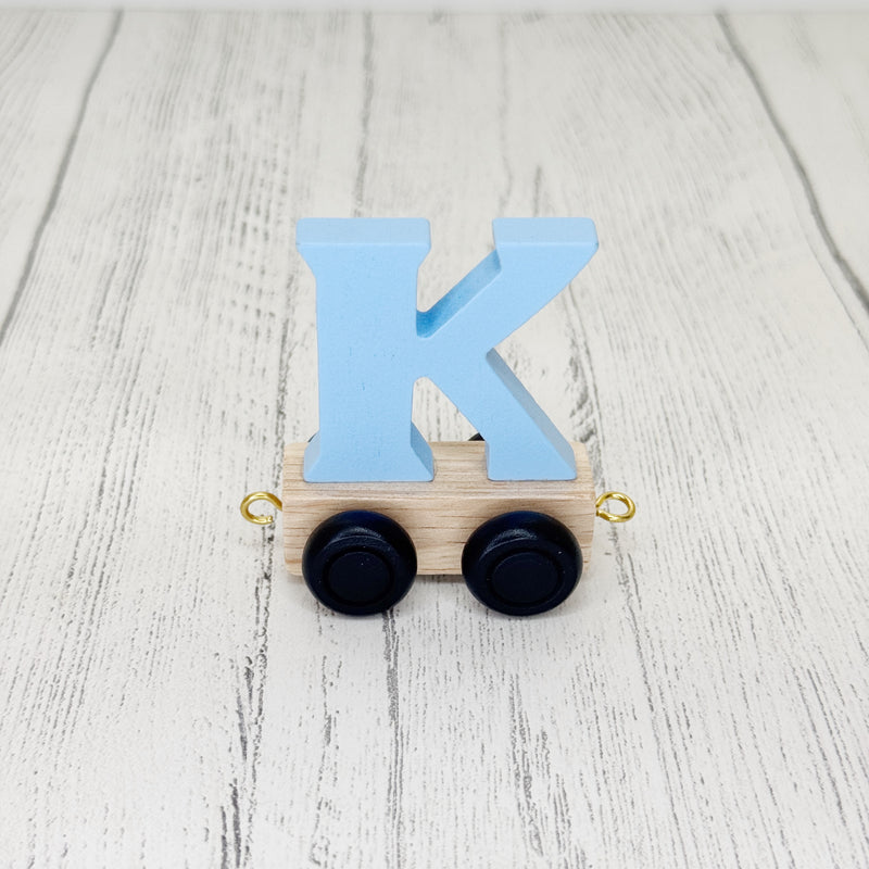 Trên y Wyddor - “K” Lliw - Glas Golau  | Alphabet Train - Coloured “K” - Sky Blue