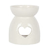 Llosgwr Olew - Malwen Wen | Oil Burner - White Heart Cut Out