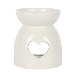 Llosgwr Olew - Malwen Wen | Oil Burner - White Heart Cut Out