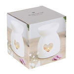 Llosgwr Olew - Malwen Wen | Oil Burner - White Heart Cut Out