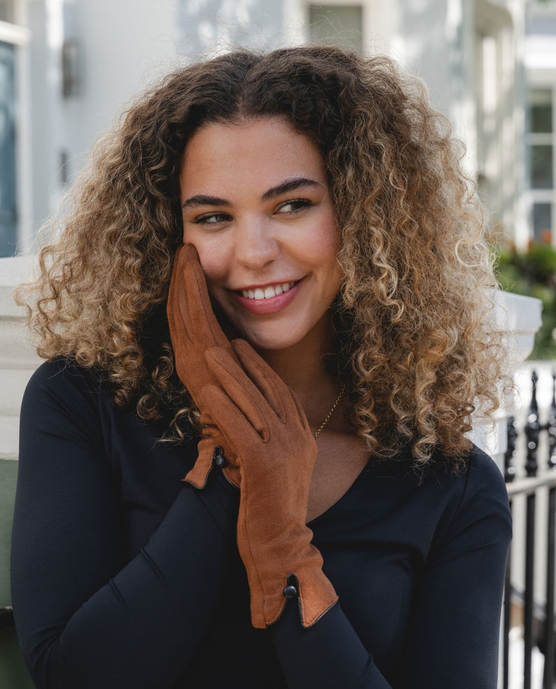 Menig Swêd - Sbeis | Faux Suede Gloves - Burnt Spice