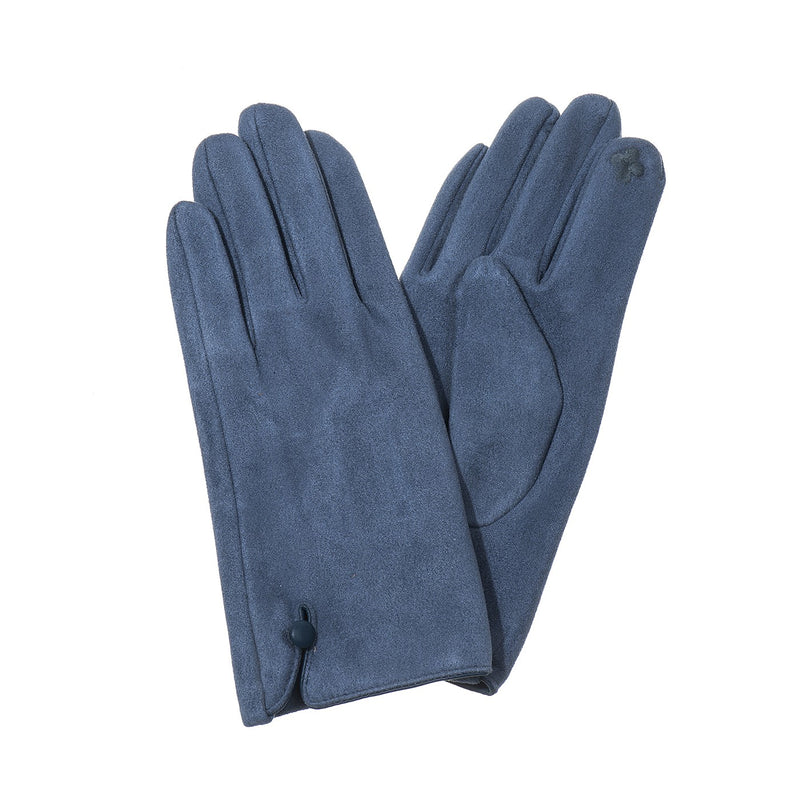 Menig Swêd - Glas | Faux Suede Gloves - China Blue