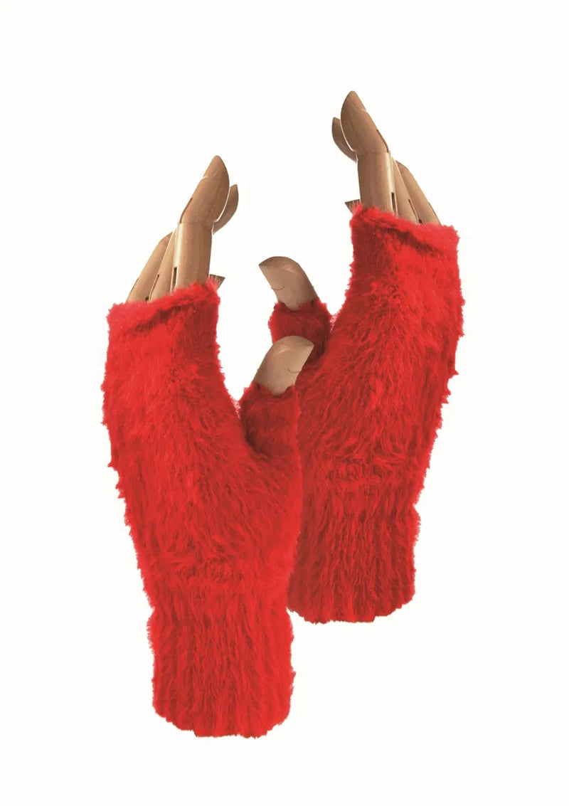 Cynheswyr Dwylo | Fluffy & Downy Mitts - Lipstick