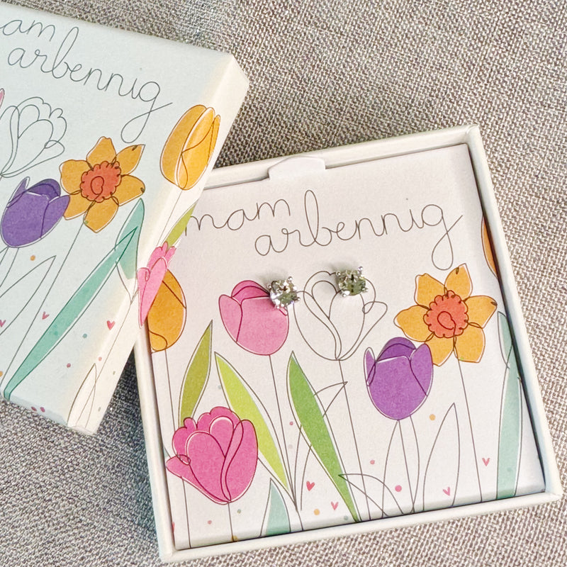 Clustdlysau Hyfryd - Mam Arbennig | Silver Plated Boxed Earrings - Special Mum