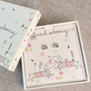 Clustdlysau Hyfryd - Ffrind Arbennig | Silver Plated Boxed Earrings - Special Friend