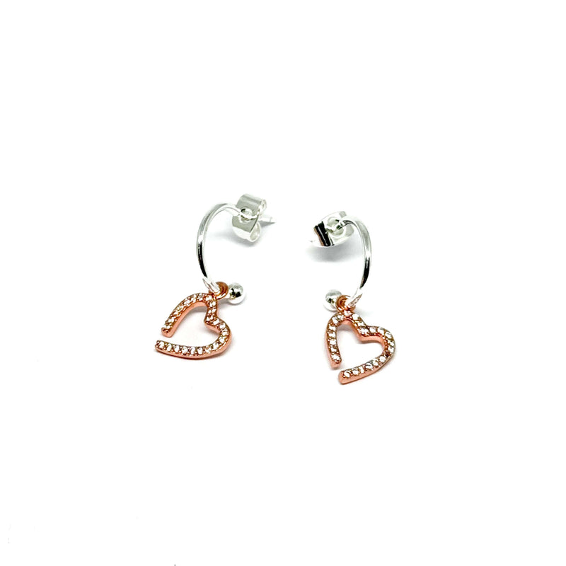 Clustdlysau Jade - Aur Coch | Jade Earrings - Rose Gold