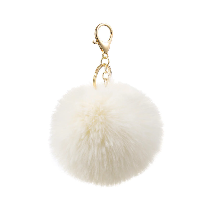 Modrwy Goriadau Fflwff | Fluffy Keyring - Winter White