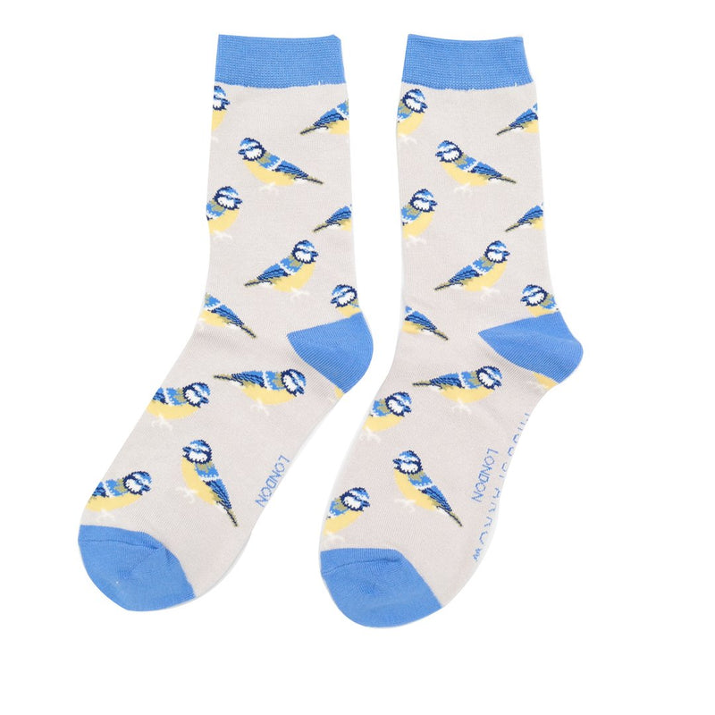 Sanau - Titw Tomos | Miss Sparrow Socks - Bluetits Silver