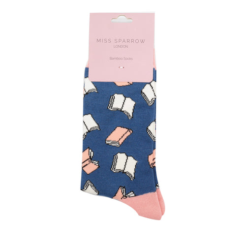 Sanau - Llyfrau | Miss Sparrow Socks - Books Blue