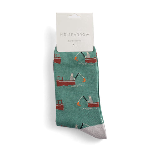 Sanau Dynion - Pysgota | Mr Heron Mens Socks - Gone Fishing