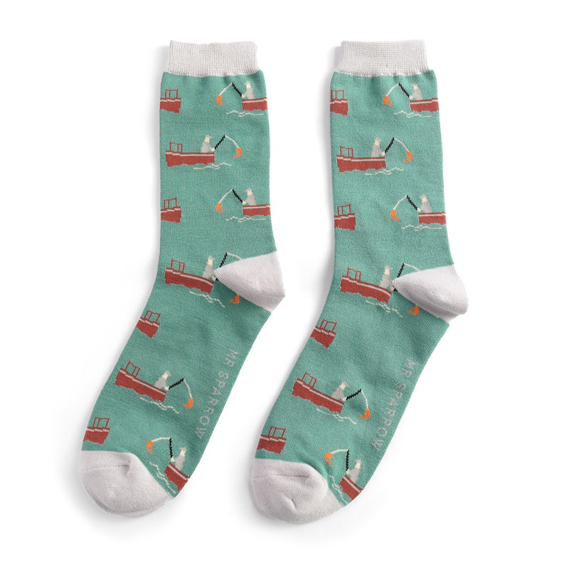 Sanau Dynion - Pysgota | Mr Heron Mens Socks - Gone Fishing