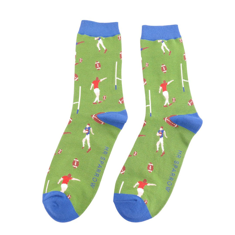Sanau Dynion - Rygbi | Mr Heron Mens Socks - Rubgy