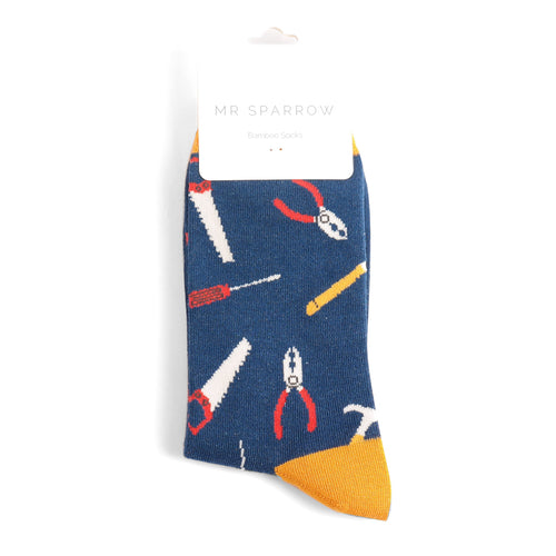 Sanau Dynion - Bocs Tŵls | Mr Heron Mens Socks - Tool Box