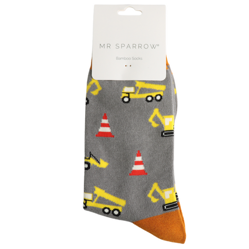 Sanau Dynion - Safle Adeiladu | Mr Heron Mens Socks - Building Site