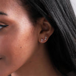 Clustdlysau Styd Cerddoriaeth - Calon Lân | Musical Notes Stud Earrings - Silver