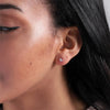 Clustdlysau Styd Calon - Cariad | Heart Stud Earrings - Silver