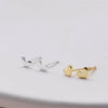 Clustdlysau Styd Calon - Cariad | Heart Stud Earrings - Silver