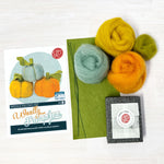 Pecyn Ffeltio Nodwydd - Pwmpenni Gwlanog | Needle Felting Craft Kit - Woolly Pumpkins