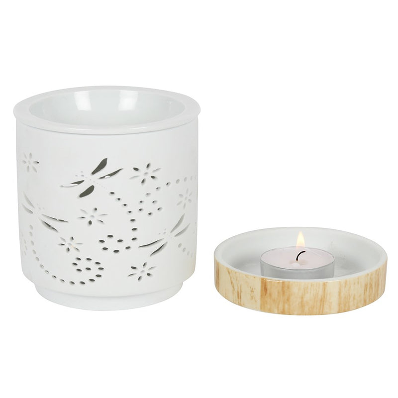 Llosgwr Olew - Gwas y Neidr Gwyn | Oil Burner - White Dragonfly