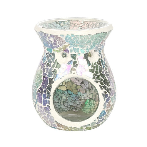 Llosgwr Olew | Oil Burner - Blue Iridescent Grey Crackle
