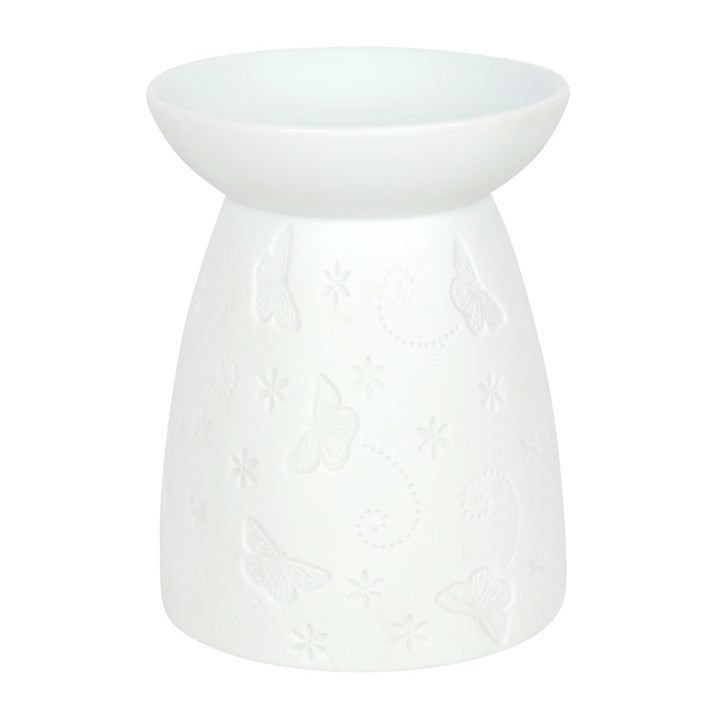 Llosgwr Olew - Glöynau Byw Gwyn | Oil Burner - White Butterflies