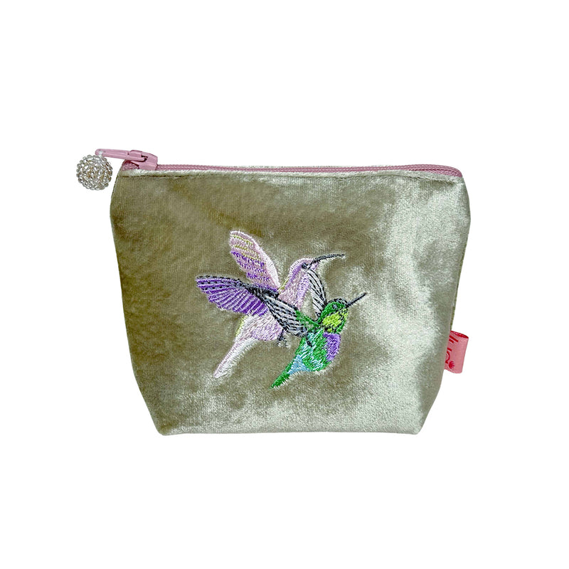 Pwrs Bychan Melfed - Colibryn | Velvet Mini Purse - Hummingbird
