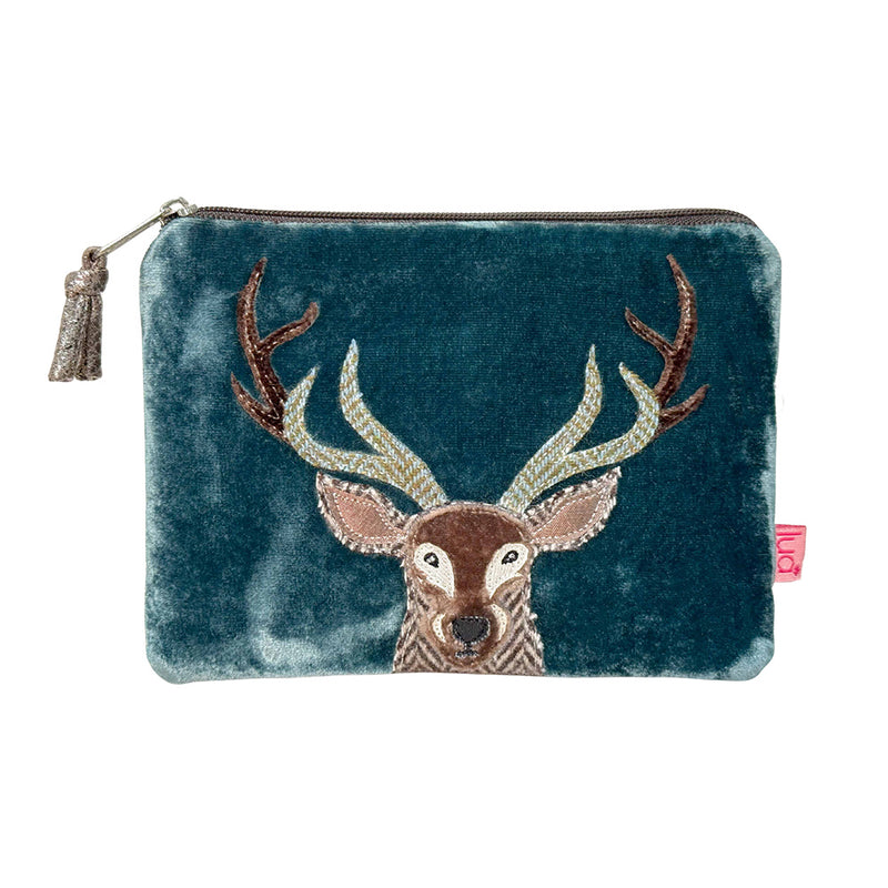 Pwrs Melfed - Carw | Velvet Purse - Stag