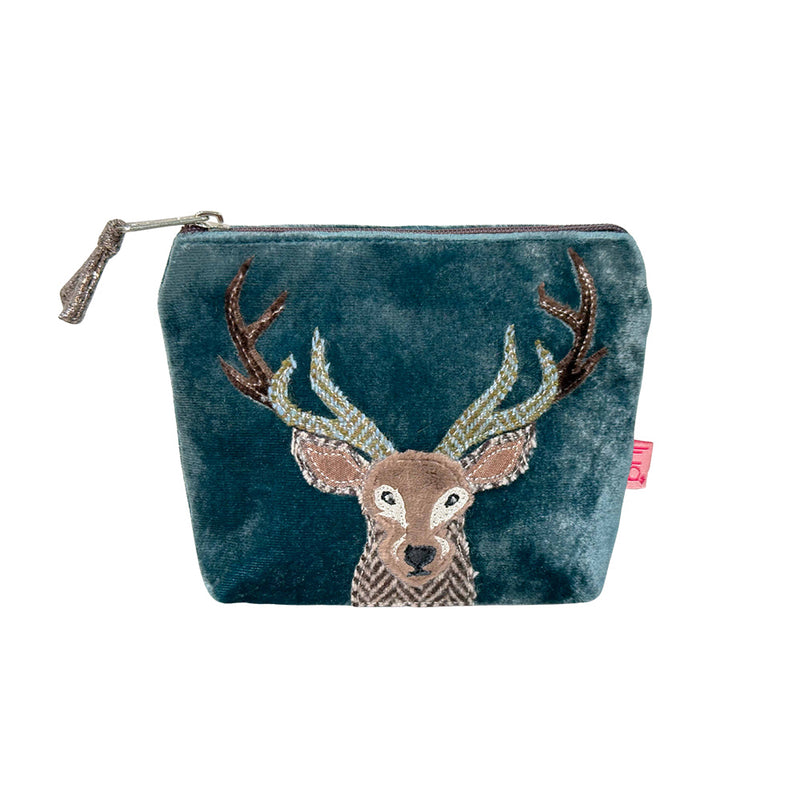 Pwrs Bychan Melfed - Carw | Velvet Mini Purse - Stag
