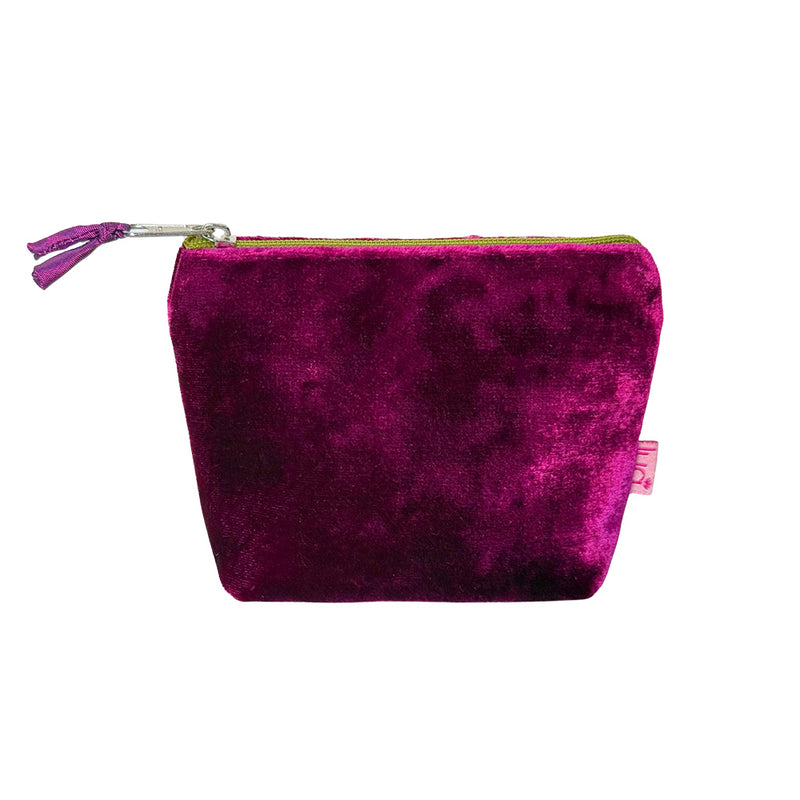 Pwrs Melfed - Byrgwnd | Velvet Purse - Burgundy